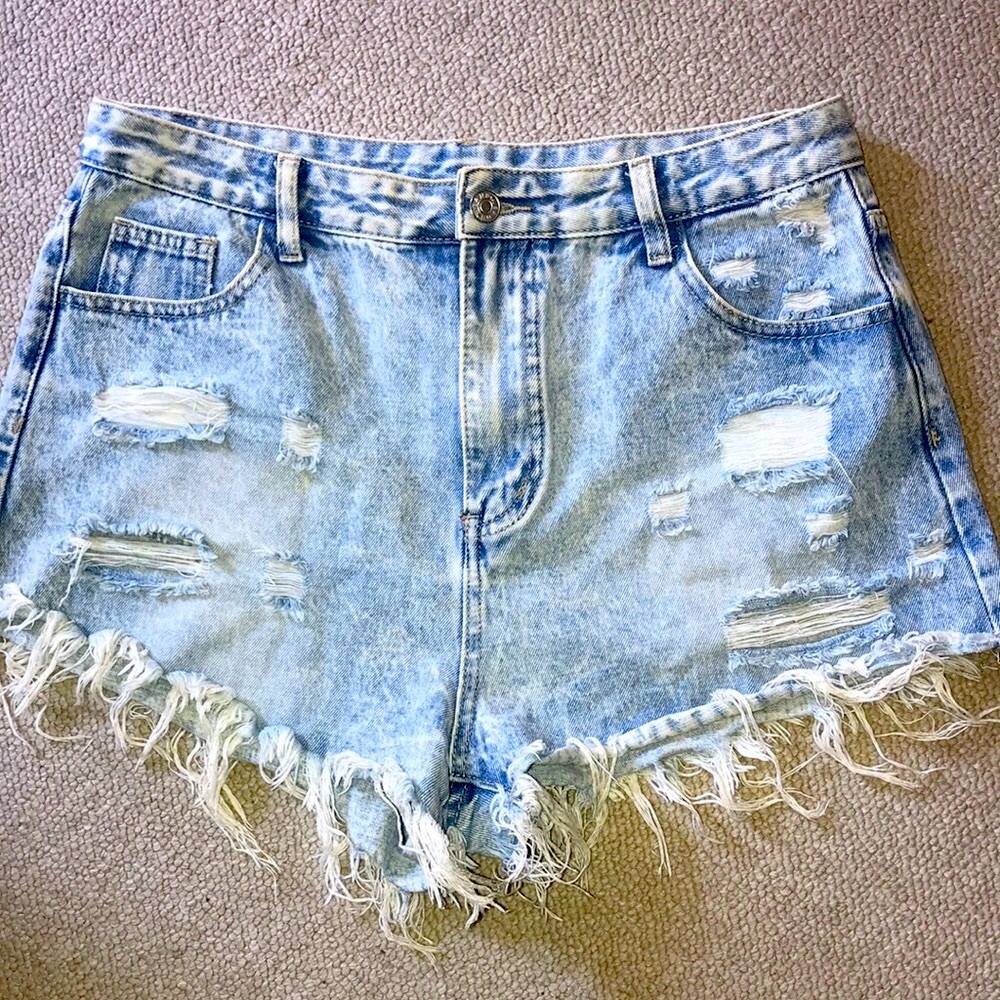 Shein High-Rise Distressed Jean Shorts